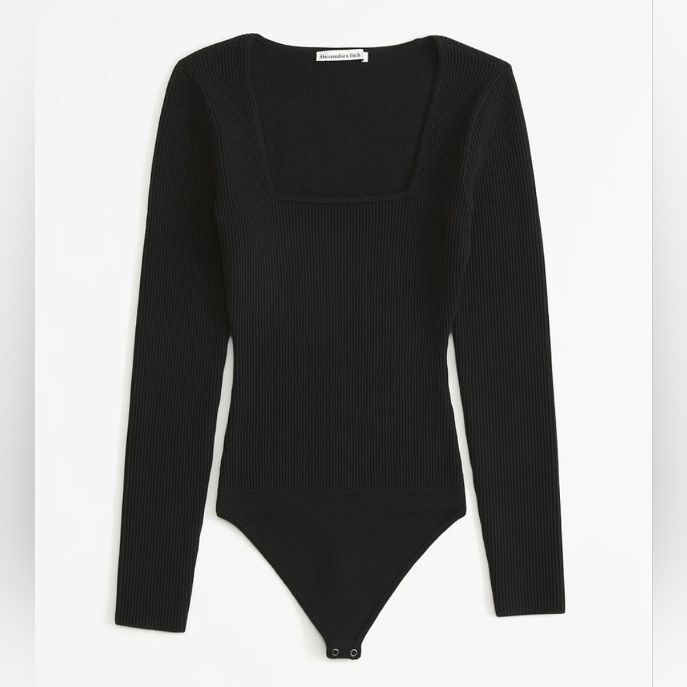NWT Abercrombie and Fitch Long Sleeve Ottoman Squareneck Bodysuit Size XXS